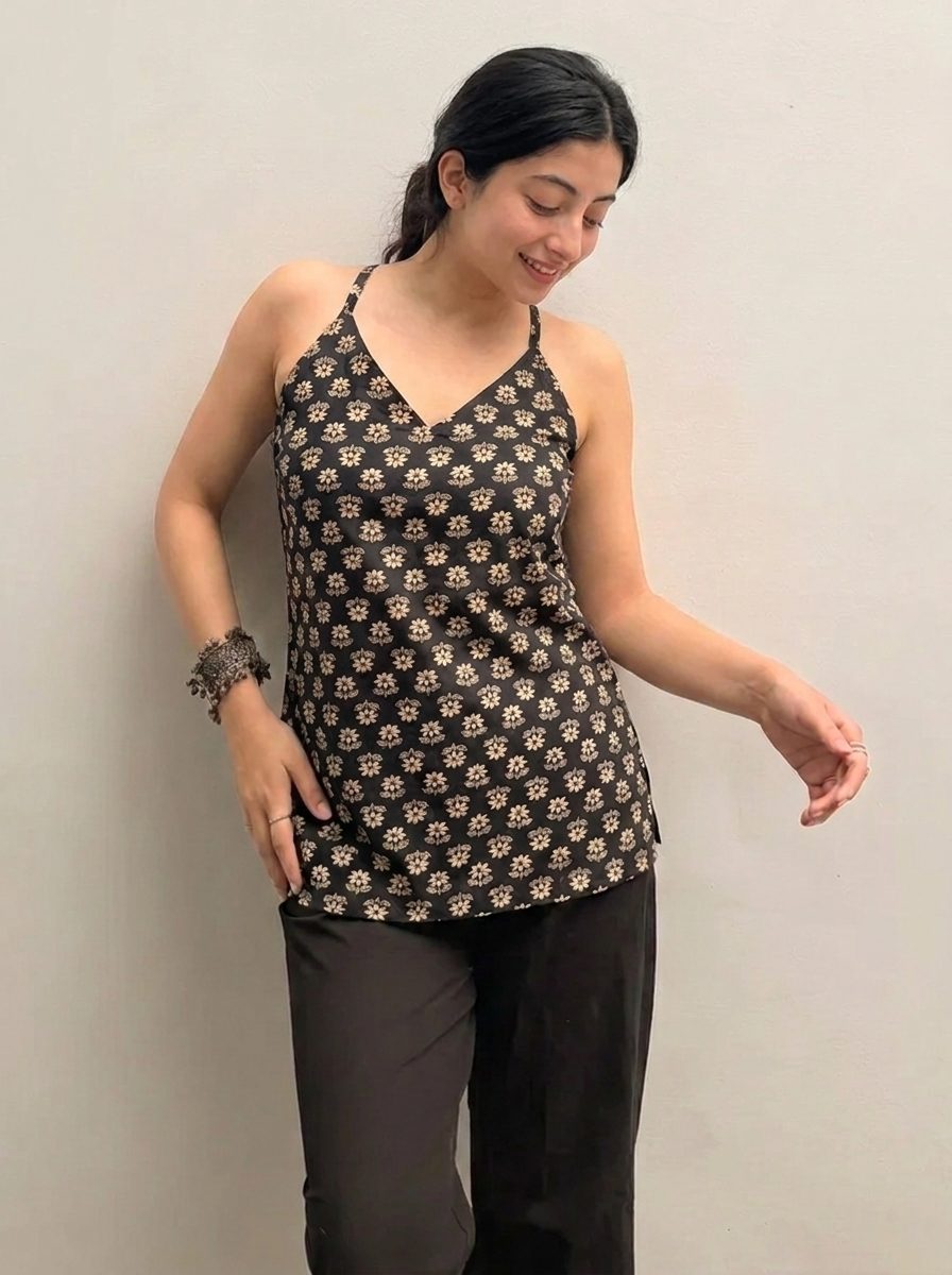 Black Ditsy Floral Cami