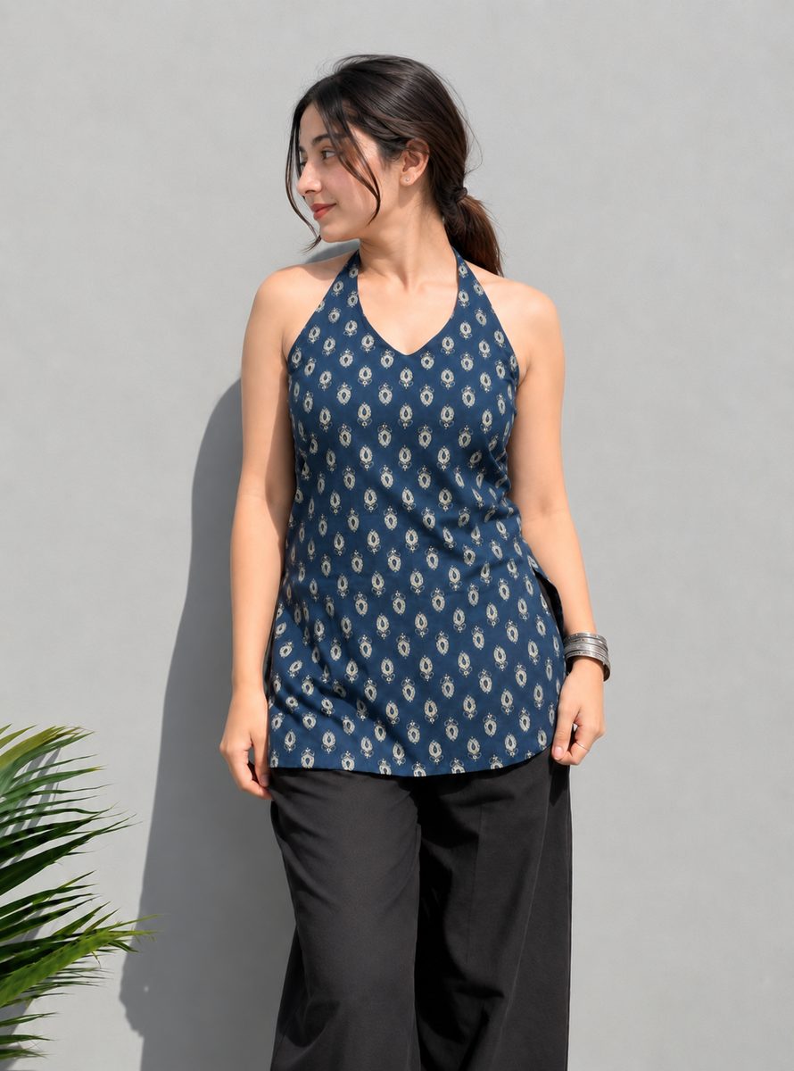 Indigo Booti Halter Top